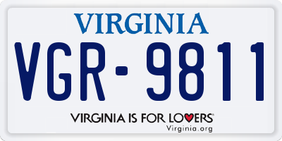VA license plate VGR9811