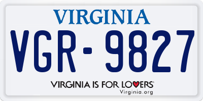 VA license plate VGR9827