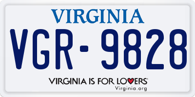 VA license plate VGR9828