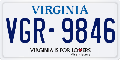 VA license plate VGR9846