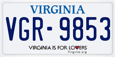 VA license plate VGR9853