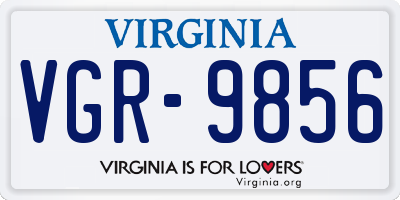 VA license plate VGR9856