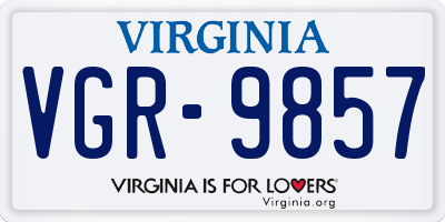 VA license plate VGR9857