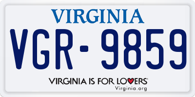 VA license plate VGR9859