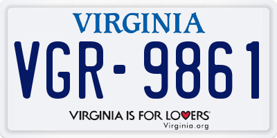 VA license plate VGR9861