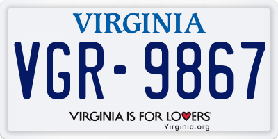 VA license plate VGR9867