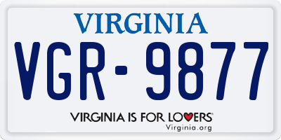 VA license plate VGR9877
