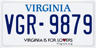 VA license plate VGR9879