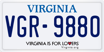 VA license plate VGR9880