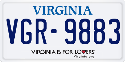 VA license plate VGR9883