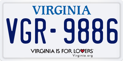 VA license plate VGR9886