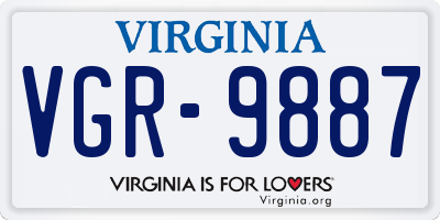 VA license plate VGR9887