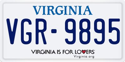 VA license plate VGR9895