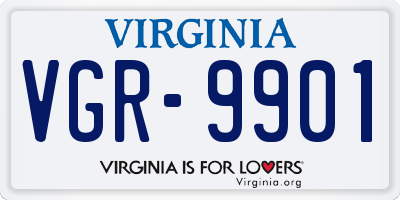 VA license plate VGR9901