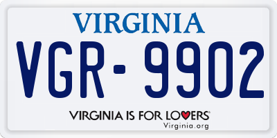 VA license plate VGR9902