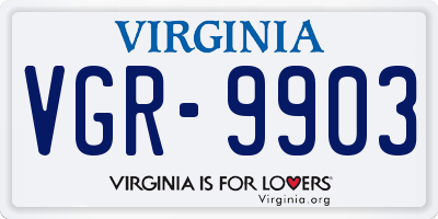 VA license plate VGR9903