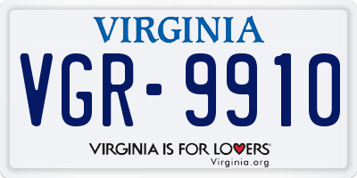 VA license plate VGR9910