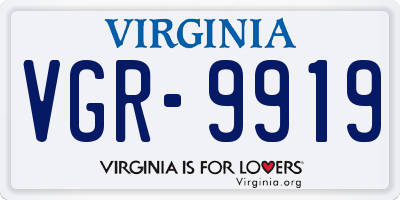 VA license plate VGR9919