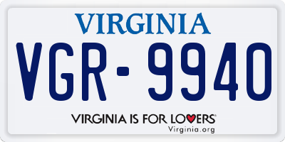 VA license plate VGR9940