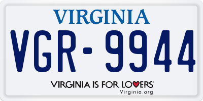 VA license plate VGR9944