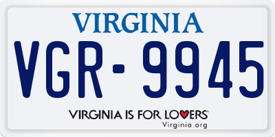 VA license plate VGR9945