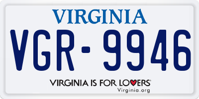 VA license plate VGR9946