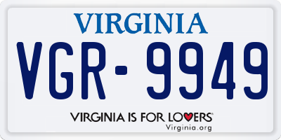 VA license plate VGR9949