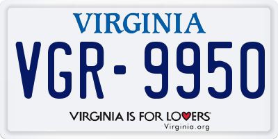 VA license plate VGR9950