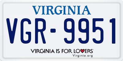 VA license plate VGR9951