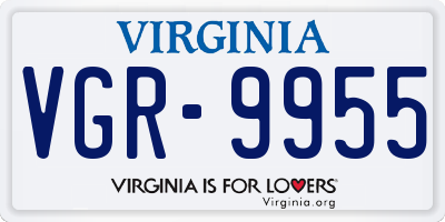 VA license plate VGR9955