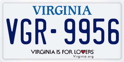 VA license plate VGR9956