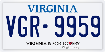 VA license plate VGR9959