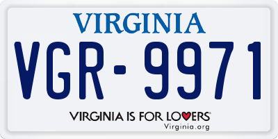 VA license plate VGR9971