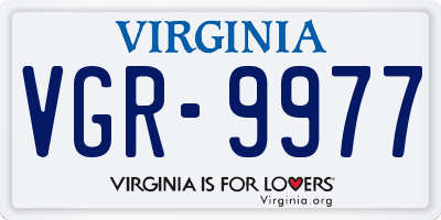 VA license plate VGR9977