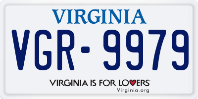 VA license plate VGR9979