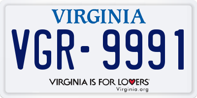 VA license plate VGR9991