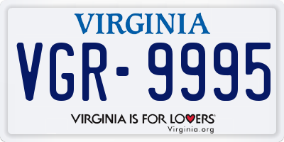 VA license plate VGR9995