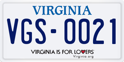 VA license plate VGS0021