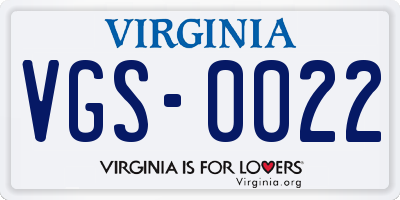 VA license plate VGS0022