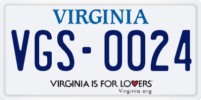 VA license plate VGS0024