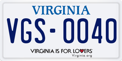 VA license plate VGS0040