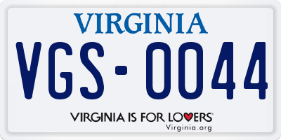 VA license plate VGS0044