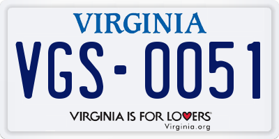 VA license plate VGS0051