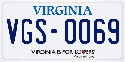 VA license plate VGS0069