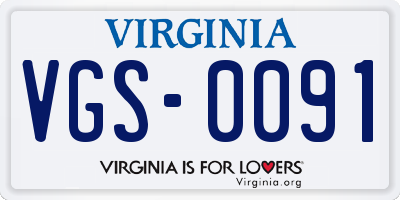 VA license plate VGS0091