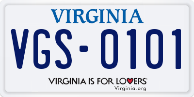 VA license plate VGS0101