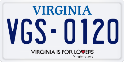 VA license plate VGS0120