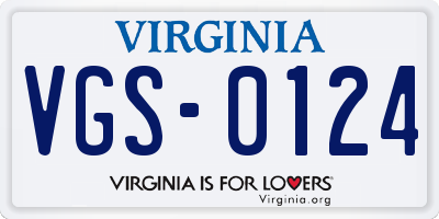 VA license plate VGS0124