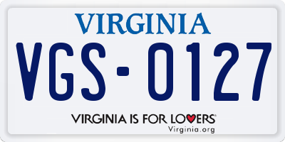 VA license plate VGS0127