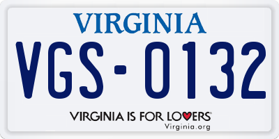 VA license plate VGS0132